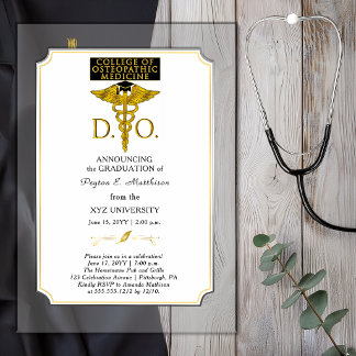 Abschluss College of Osteopathic Medicine DO-Arzt Acryleinladungen