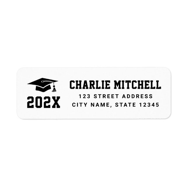 Abschluss College-Schrift weiß schwarze Rücksendea (Vorne)