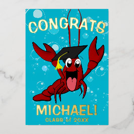 Abschluss Crawfish Boil Hummer Meeresfrüchte Party Folieneinladung