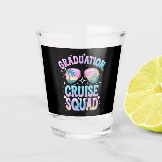 Abschluss Cruise Squad Kreuzfahrt Retro Schnapsglas (Vorderseite)
