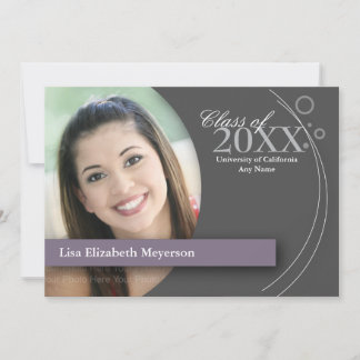 Abschluss Curve & Dots: Benutzerdefiniert Lila Einladung