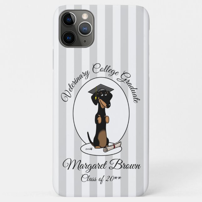 Abschluss Dackel Hund (schwarz & tan) Niedlich Case-Mate iPhone Hülle (Rückseite)