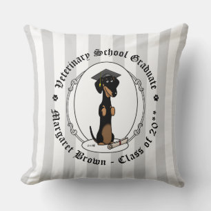 Abschluss Dackel (schwarz & tan) - Niedlicher Hund Kissen