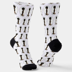Abschluss Dackel (schwarz & tan) - Niedlicher Hund Socken