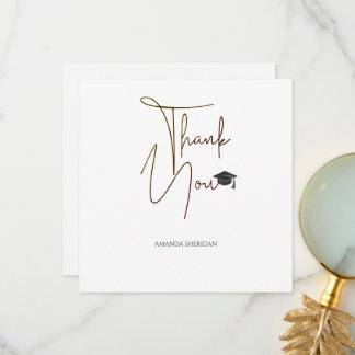Abschluss Danke Karte Dalton White Serif Schwarz