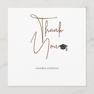 Abschluss Danke Karte Dalton White Serif Schwarz