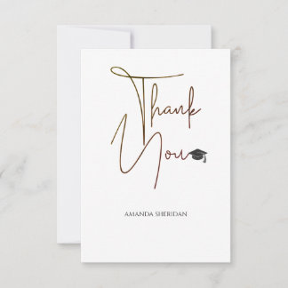Abschluss Danke Karte Dalton White Serif Schwarz