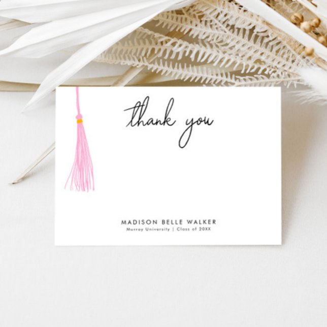 Abschluss Danke, Light Pink Tassel Dankeskarte (Von Creator hochgeladen)