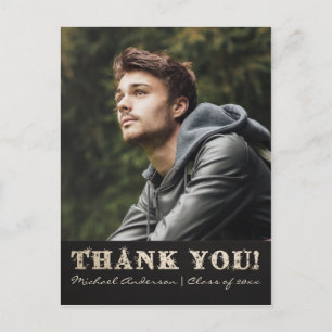 Abschluss Danke Postkarte Gold