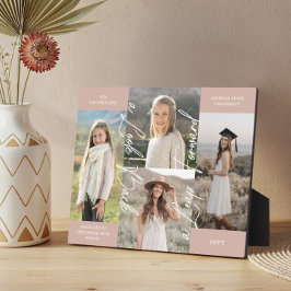 Abschluss dann & Jetzt Grad Foto Collage Keepake Fotoplatte