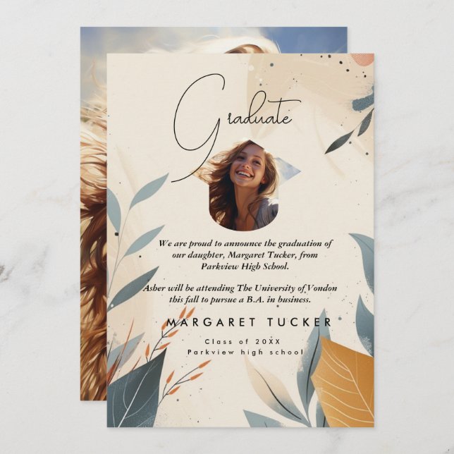 Abschluss Daughter Ankündigung (Vorne/Hinten)