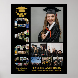 Abschluss Day Grad Klasse Senior DIY Foto Collage Poster