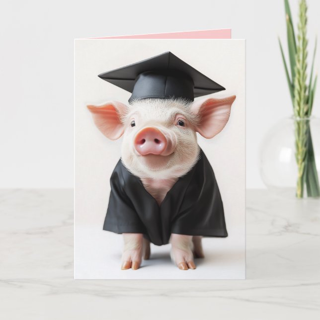 Abschluss Day Piggy Style Einladung (Vorderseite)