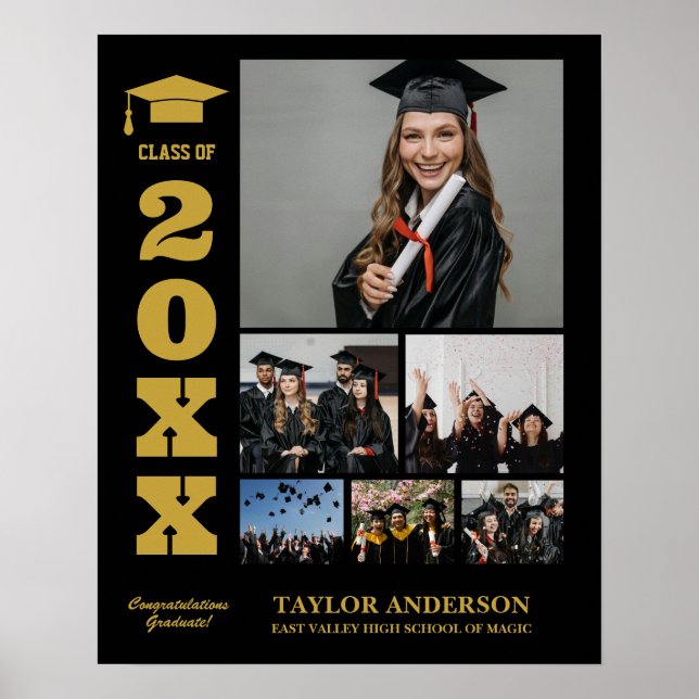 Abschluss Day Senior Year Class Foto Collage Poster (Vorne)