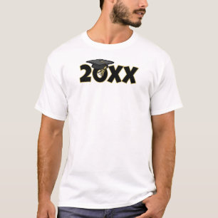 Abschluss Day Year Grad Cap Schwarz und Weiß T-Shirt