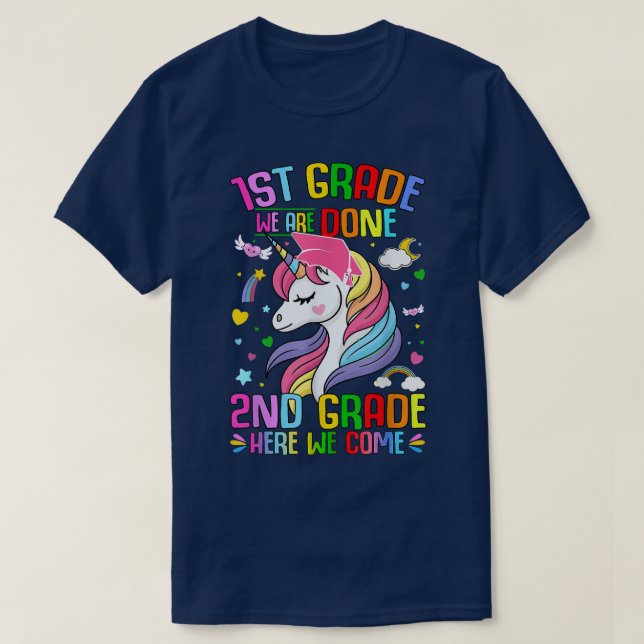 Abschluss der 1. Klasse, 2. Klasse Einhorn T-Shirt (Design vorne)
