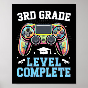 Abschluss der 3. Klasse Letzter Schultag Gamer Poster