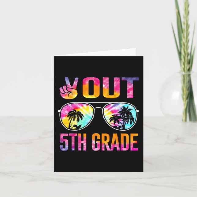 Abschluss der 5. Klasse der Gefärbte Krawatte am l Karte (Vorderseite)