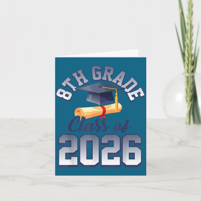Abschluss der 8. Klasse 2026 Karte (Vorderseite)