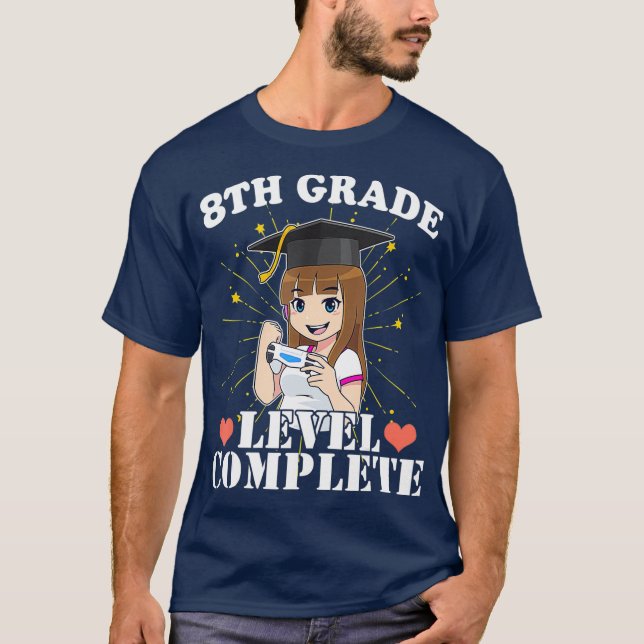 Abschluss der achten Klasse Girl Who Lieben Anime  T-Shirt (Vorderseite)
