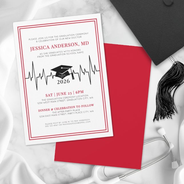 Abschluss der ärztlichen Krankenpflege Einladung (Doctor Medical Nursing School Graduation Invitation)