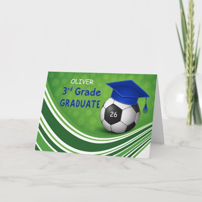 Abschluss der dritten Klasse Fußball Name Num pers Karte (Vorderseite)