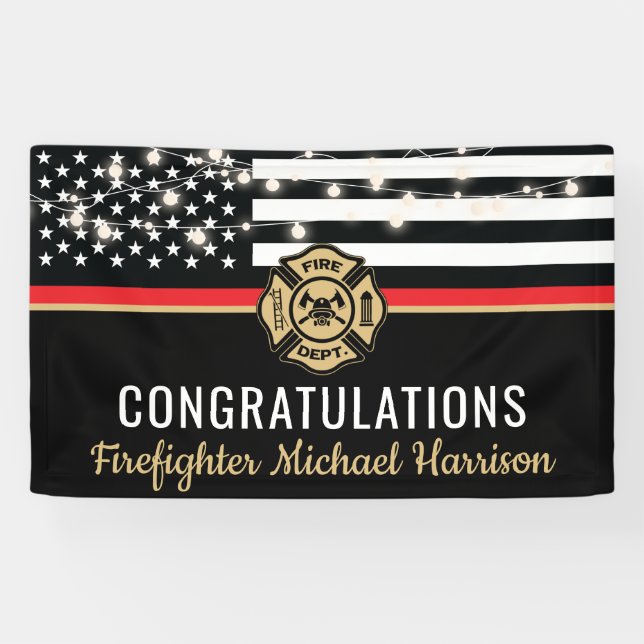 Abschluss der Feuerwehr-Akademie Rote Linie Banner (Horizontal)