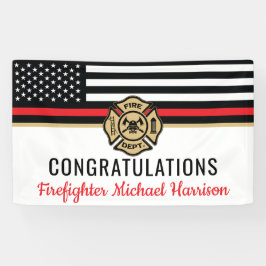 Abschluss der Feuerwehr-Akademie Rote Linie Banner