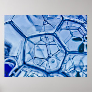 Abschluss der Fotografie von Wasserblasen Poster