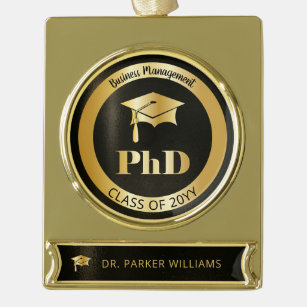 Abschluss der Graduate Graduate School Banner-Ornament Gold