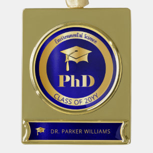 Abschluss der Graduate Graduate School Banner-Ornament Gold