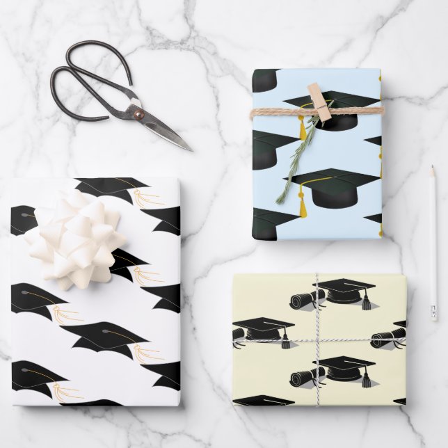 Abschluss der Graduierungsklammern Geschenkpapier Set (Vorderseite)