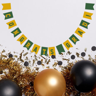 Abschluss der Green and Gold School Colors Wimpelkette