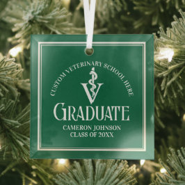 Abschluss der grünen Veterinärschule Weihnachten Ornament Aus Glas
