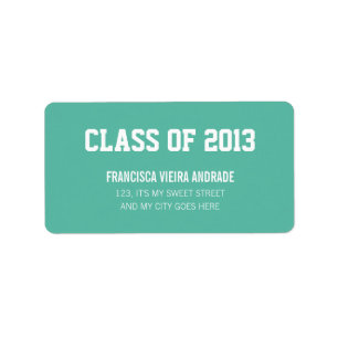 Abschluss der High School 2013 Emerald Green Adressaufkleber