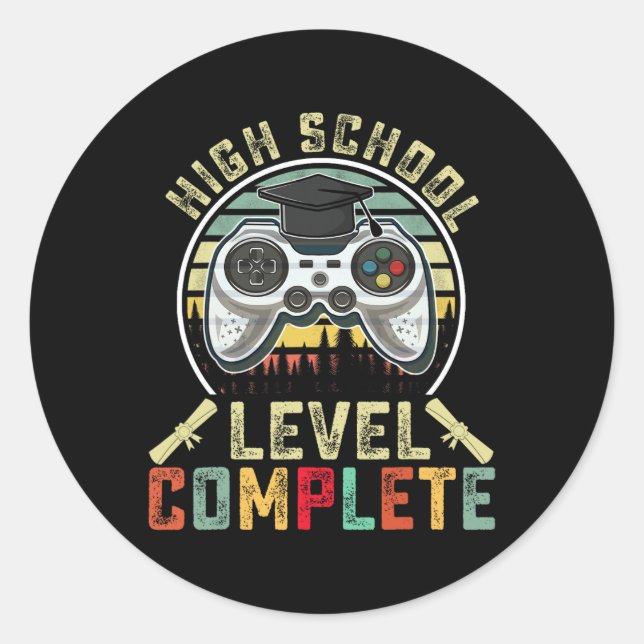 Abschluss der High School Runder Aufkleber (Vorderseite)