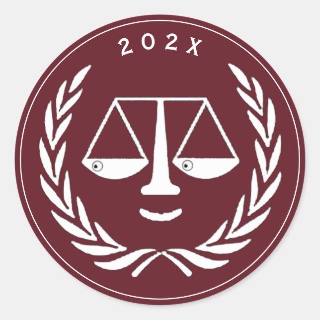 Abschluss der Juristenschule Runder Aufkleber (Vorderseite)