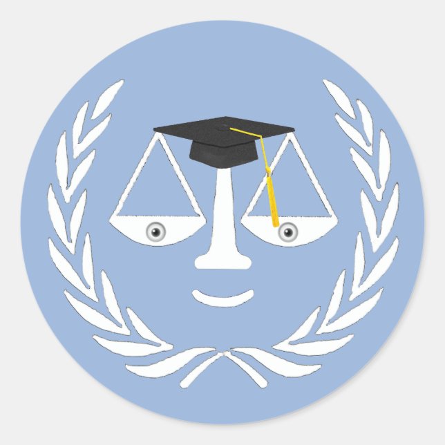 Abschluss der Juristischen Fakultät Runder Aufkleber (Vorderseite)