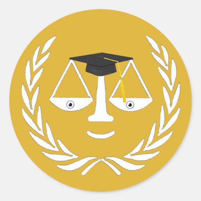 Abschluss der Juristischen Fakultät Runder Aufkleber (Vorderseite)