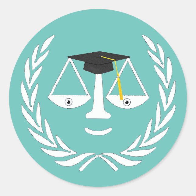 Abschluss der Juristischen Fakultät Runder Aufkleber (Vorderseite)