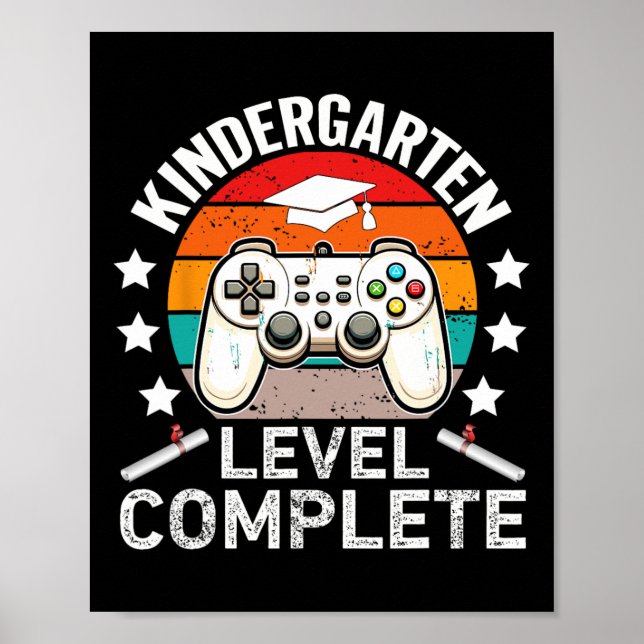 Abschluss der Kindergartenstufe Gamer Absolvent Poster (Vorne)