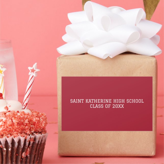 Abschluss der Kinderkrippe Rote Schule Jahr Rechteckiger Aufkleber (Party)