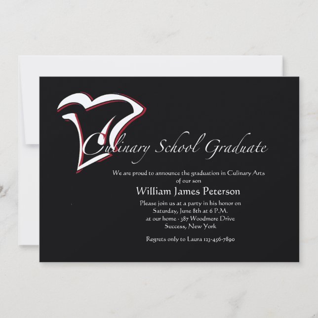 Abschluss der Kochschule Einladung (Vorderseite)