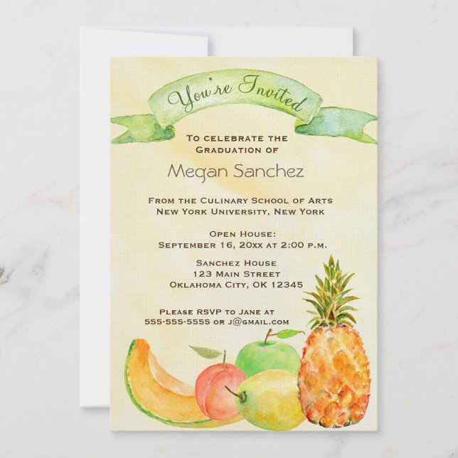 Abschluss der Kochschule Einladung (Vorderseite)