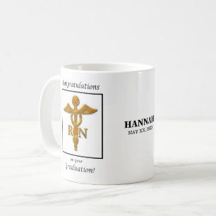 Abschluss der Krankenpflege Abschluss Antique Gold Kaffeetasse