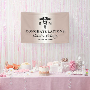 Abschluss der Krankenpflege Moderne Rose Gold Banner