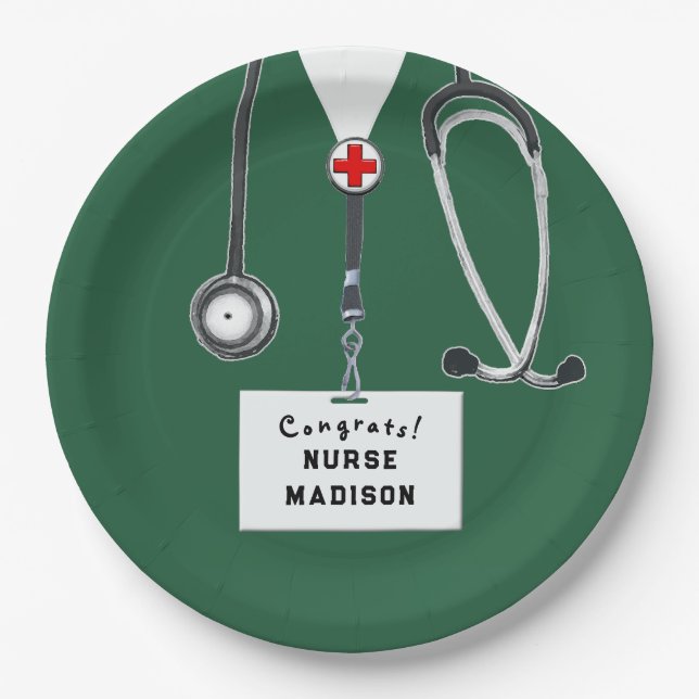 Abschluss der Krankenpflege Pappteller (Vorderseite)