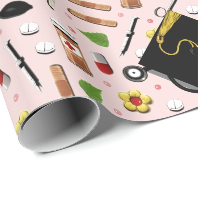 Abschluss der Krankenpflegerschule Geschenkpapier (Rolleneckpunkt)