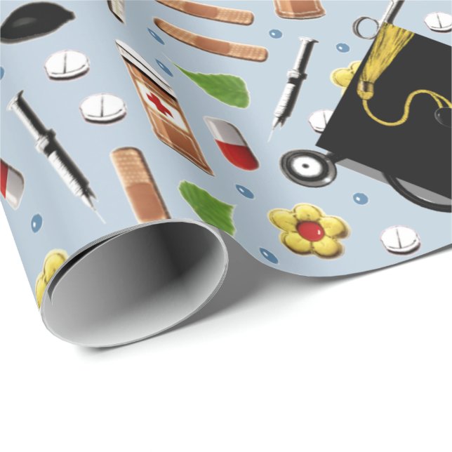 Abschluss der Krankenpflegerschule Geschenkpapier (Rolleneckpunkt)