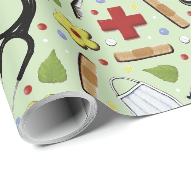 Abschluss der Krankenpflegerschule Geschenkpapier (Rolleneckpunkt)